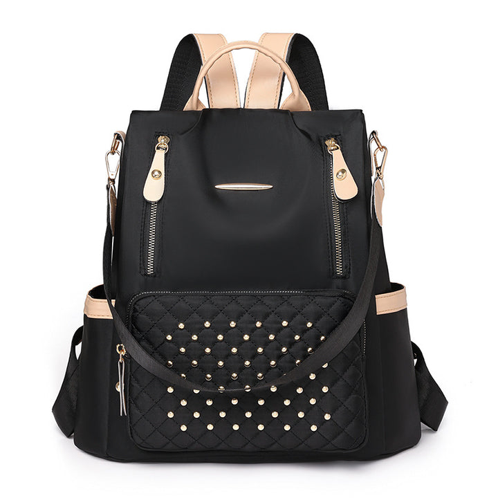 Fashionable Multi-Pocket Quilted Backpack