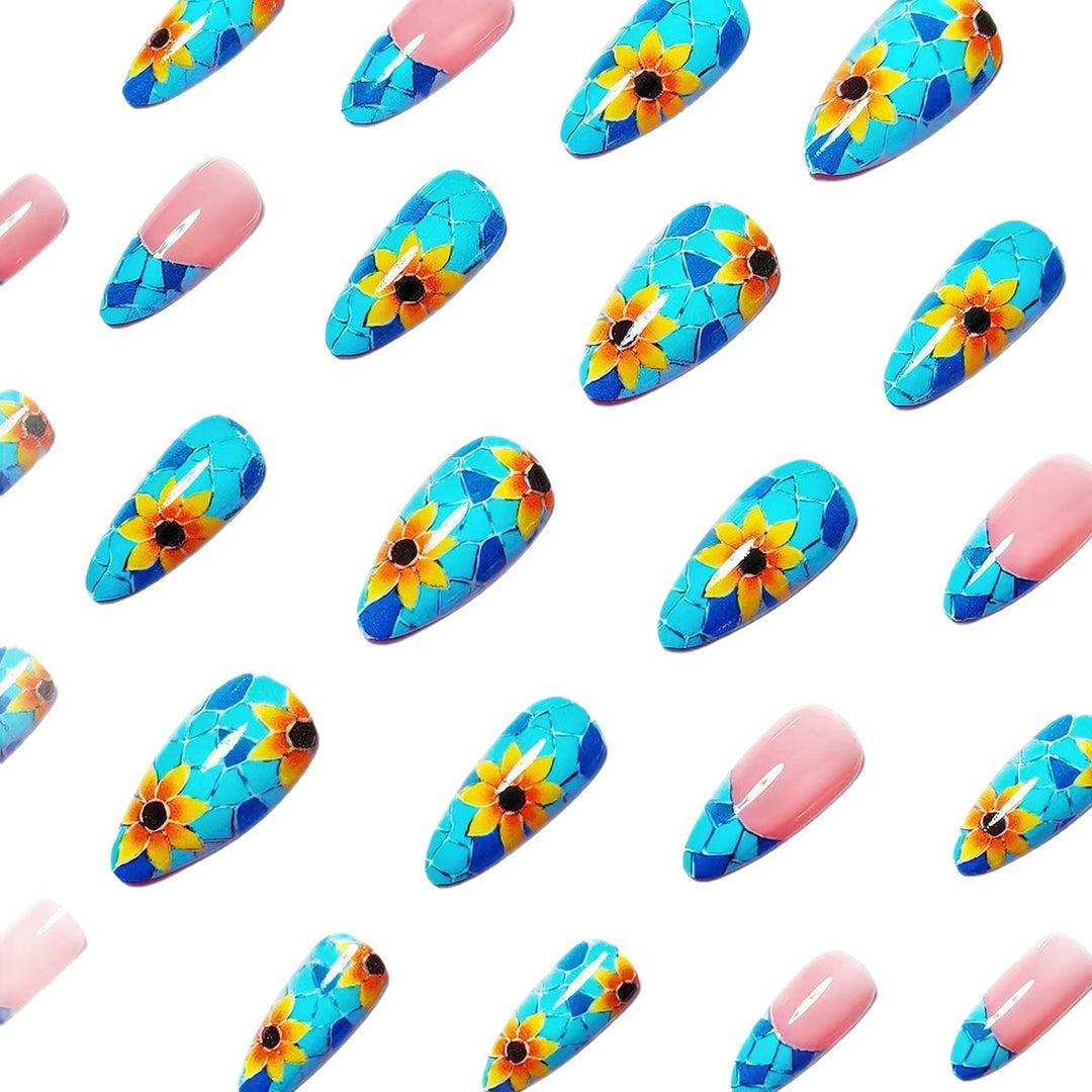 Artificial nails in creative mosaic design Kalsten