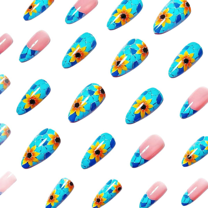 Artificial nails in creative mosaic design Kalsten