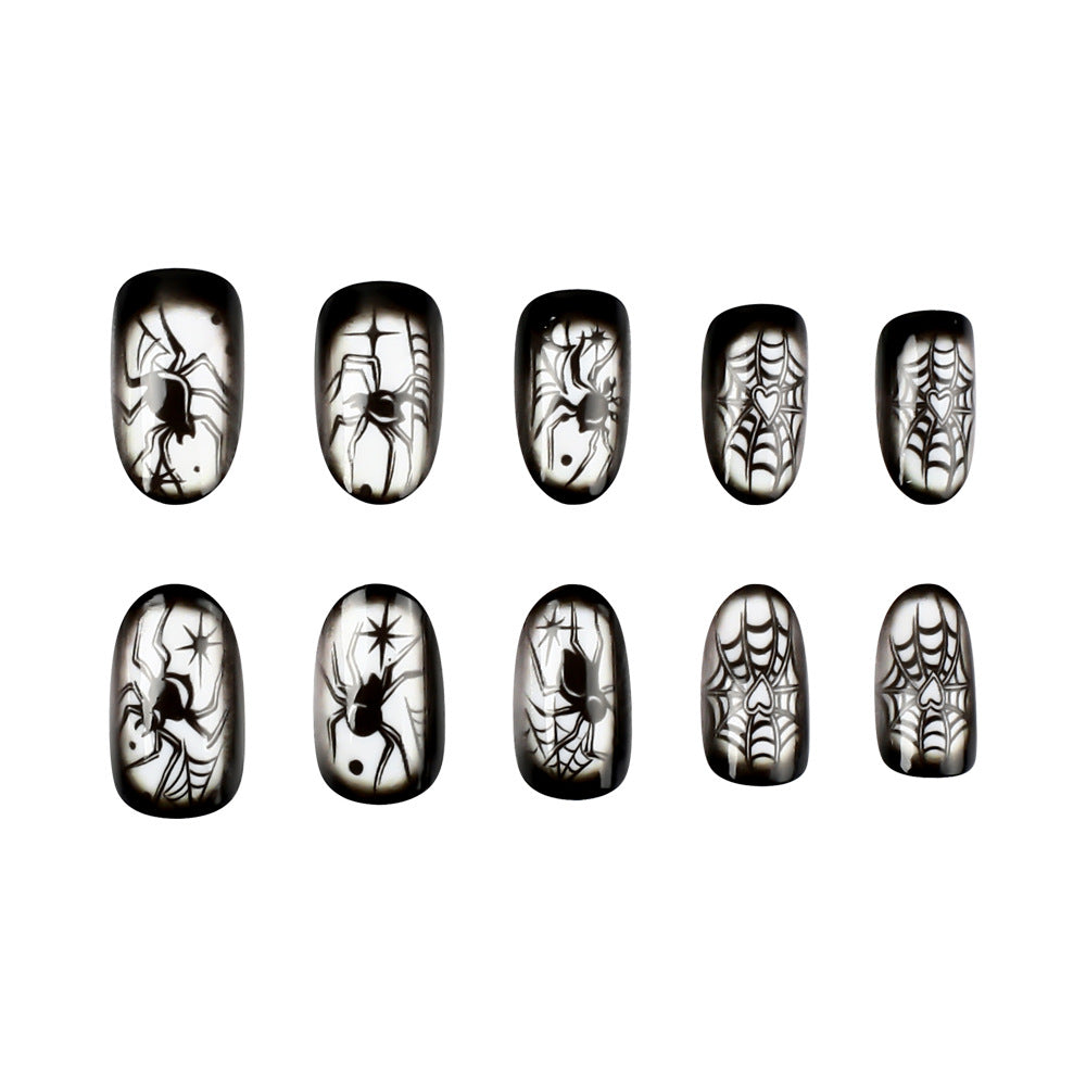 Creepy Spider-Themed Press-On Nail Art Set Kalsten