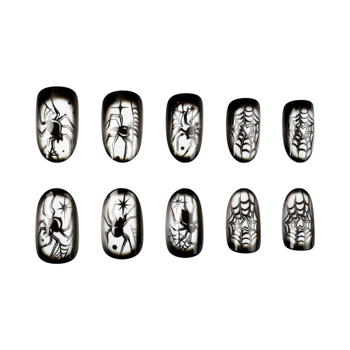 Creepy Spider-Themed Press-On Nail Art Set Kalsten