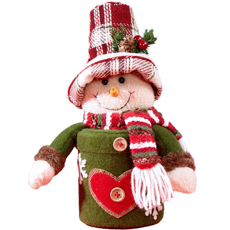 Decorative snowman figure with heart pattern