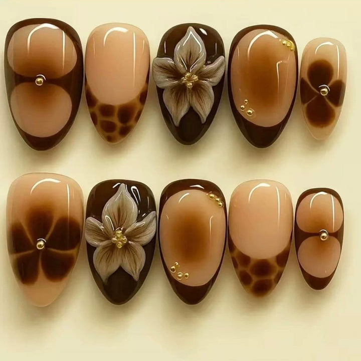 Floral Art Press-On Nail Tips