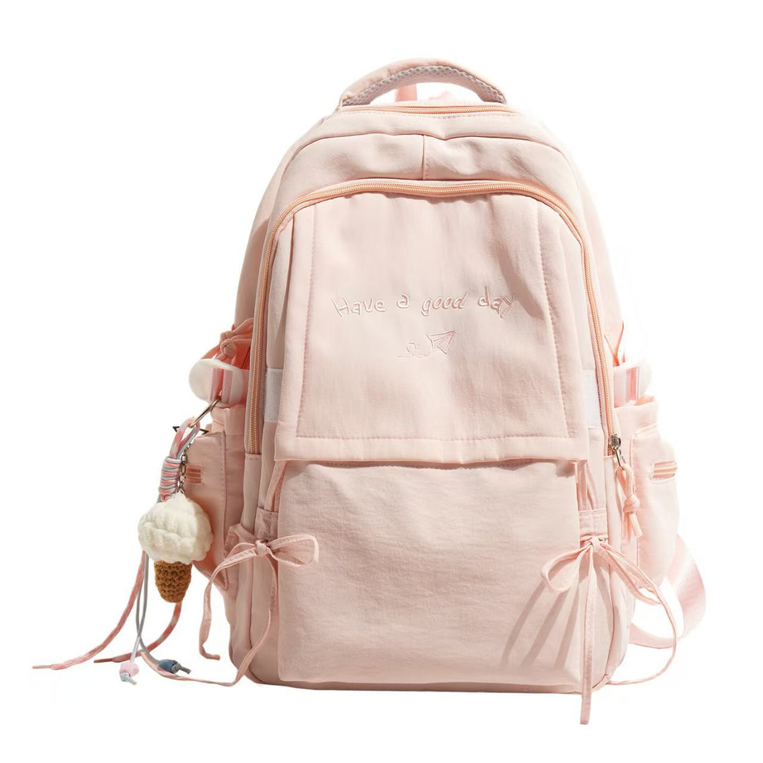 Backpack with Structured Design and Charming Inscription Kalsten