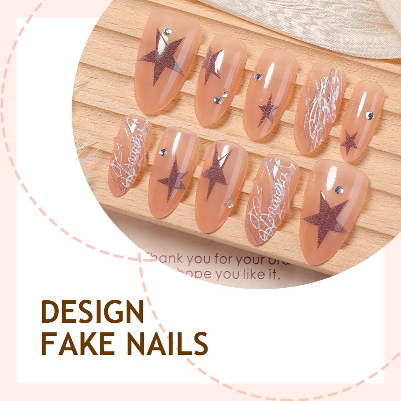 Artificial nail set with star and glitter accents Kalsten