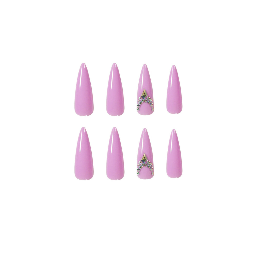 Glamorous stiletto nails with rhinestone decoration Kalsten