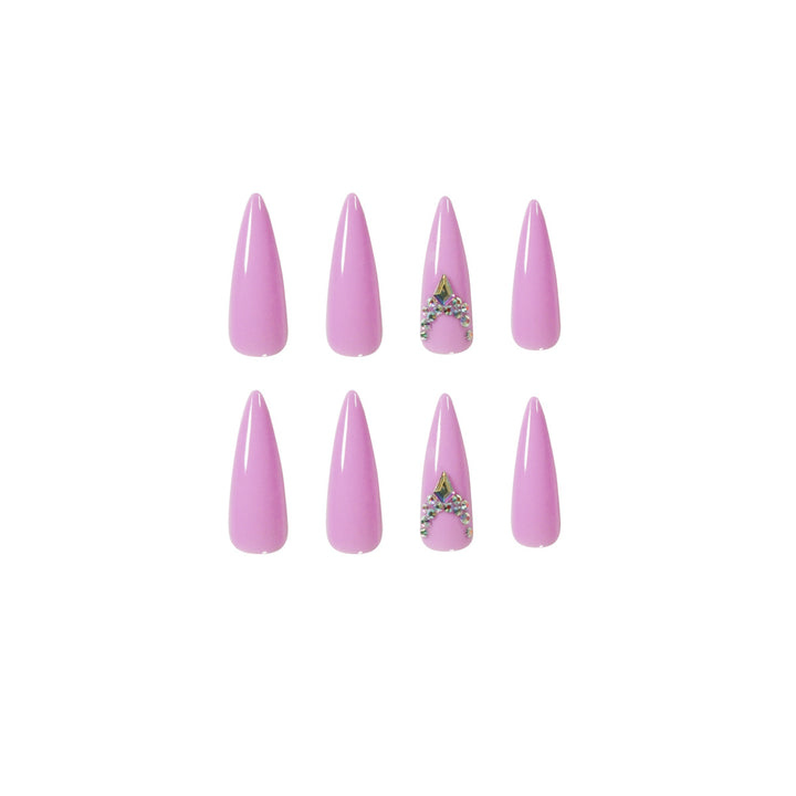 Glamorous stiletto nails with rhinestone decoration Kalsten