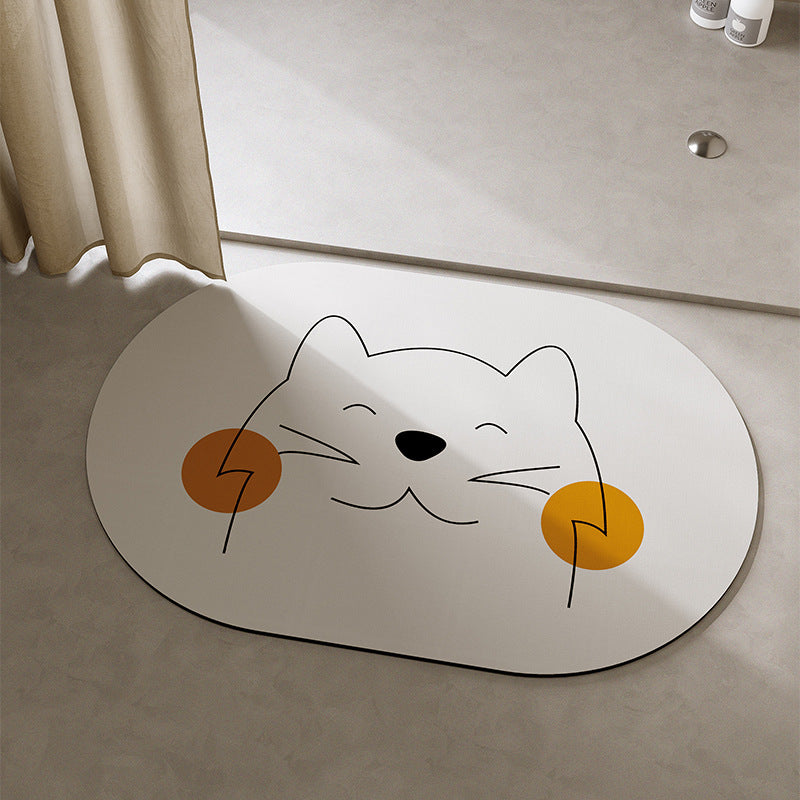 Playful Cat-Themed Bath Mat Kalsten