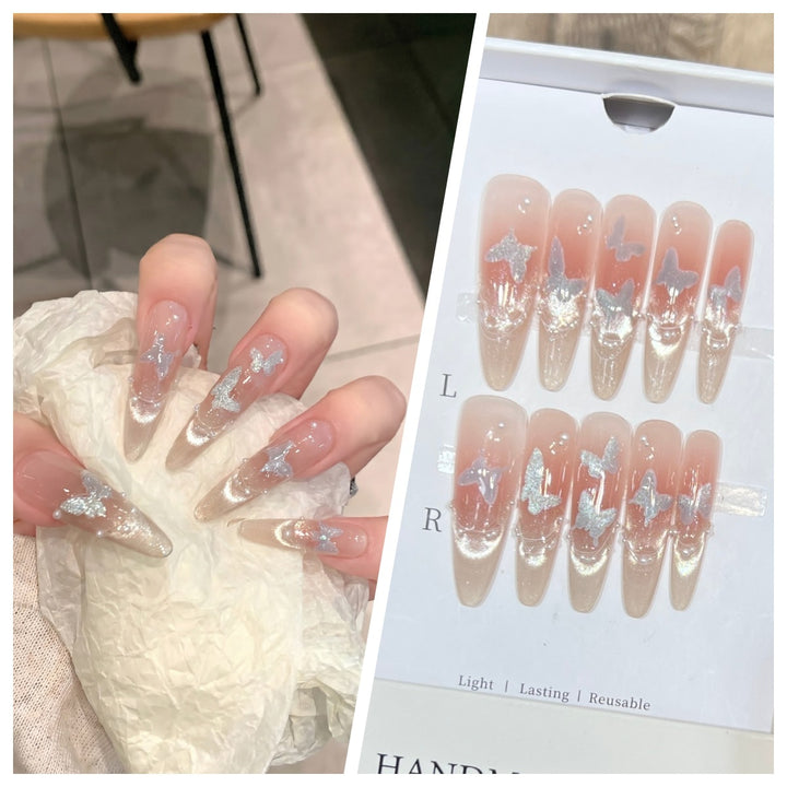 Artistic Stiletto Press-On Nail Set with Charming Patterns Kalsten