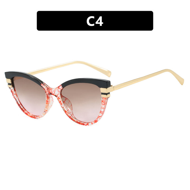 Ladies Cat-Eye Sunglasses with Elegant Metal Accents Kalsten