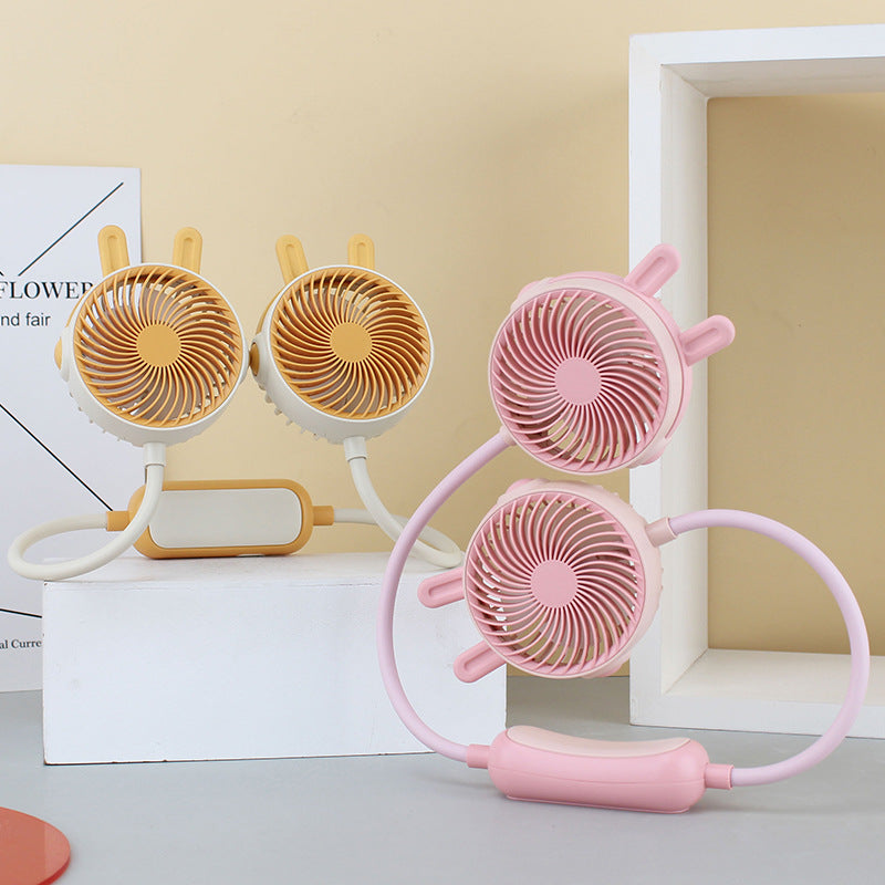 Women's Wearable Neck Fan with Dual Rotating Blades Kalsten
