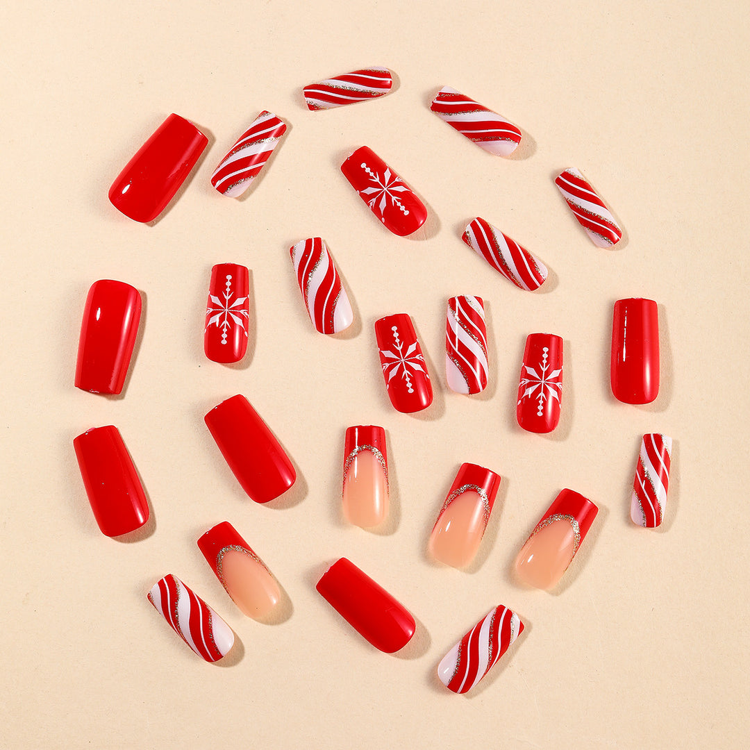 Festive Winter-Themed Nail Art Design Kalsten
