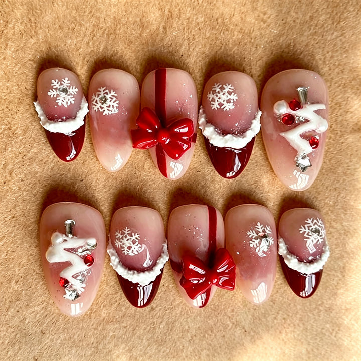 Decorative Holiday-Themed Press-On Nail Art Set