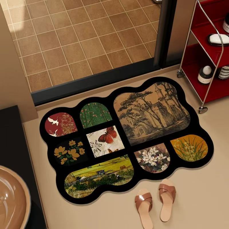 Artistic Floral Print Area Rug for Home Decor