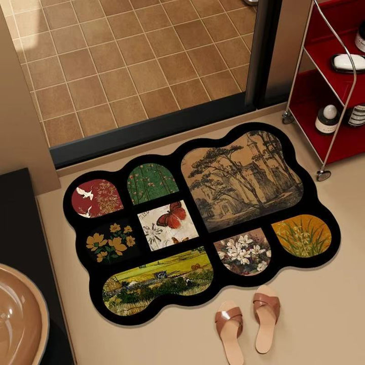 Artistic Floral Print Area Rug for Home Decor
