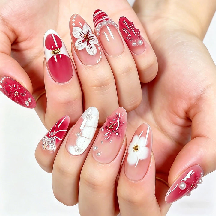 Decorative Floral Press-On Nail Art Collection Kalsten