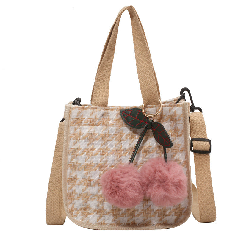 Houndstooth Patterned Tote Bag