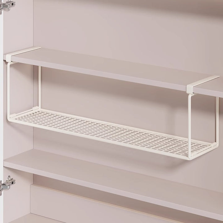 Slim Under-Shelf Ventilated Metal Grid Storage Tray for Cabinet and Closet