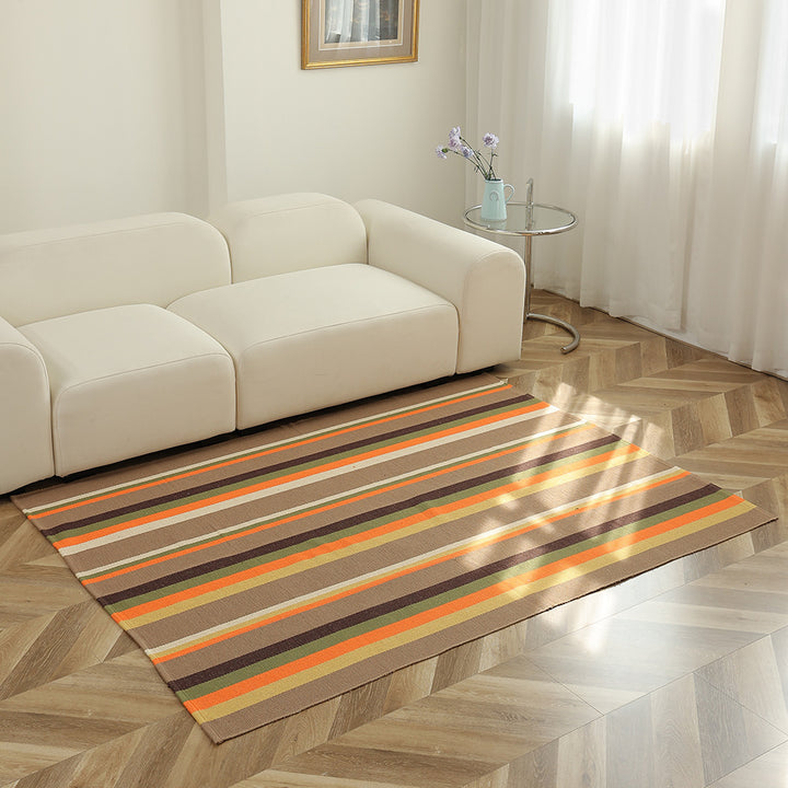 Striped flat woven carpet for living room with low pile and modern striped pattern Kalsten