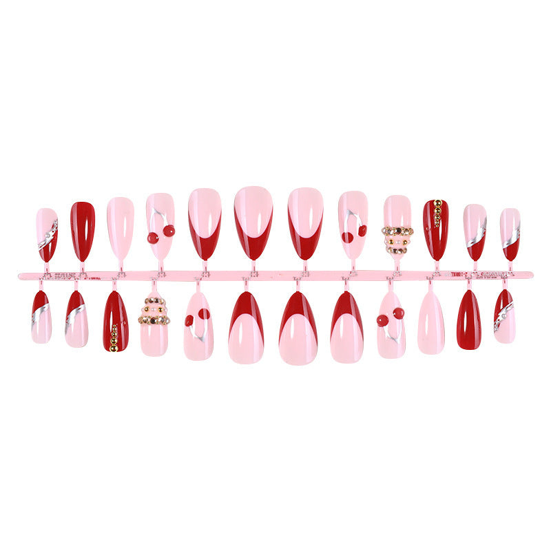 Artificial nail set with glamorous accents and cheerful patterns Kalsten