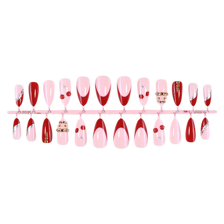 Artificial nail set with glamorous accents and cheerful patterns Kalsten