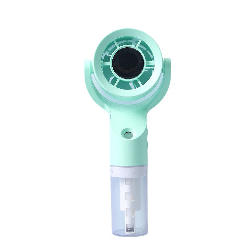 Cooling handheld misting fan with swivel air head detachable water reservoir and USB rechargeable battery Kalsten