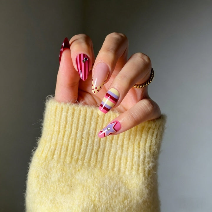 Artful Nail Set with Festive Patterns Kalsten