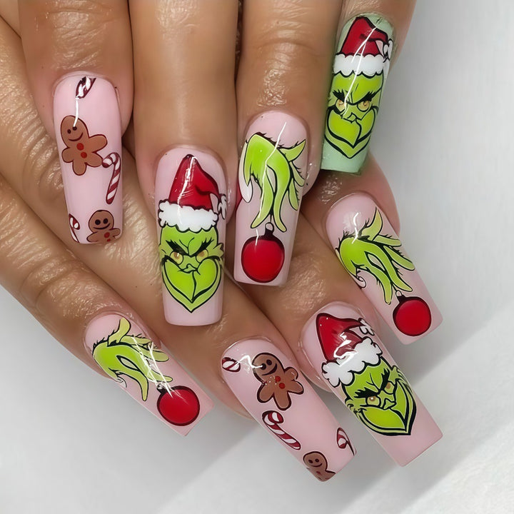 Artificial nail tips with festive Christmas designs Kalsten