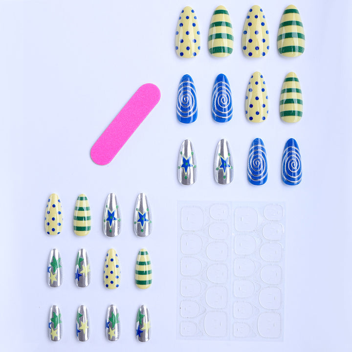 Artificial Nails in Creative Pattern Mix Kalsten