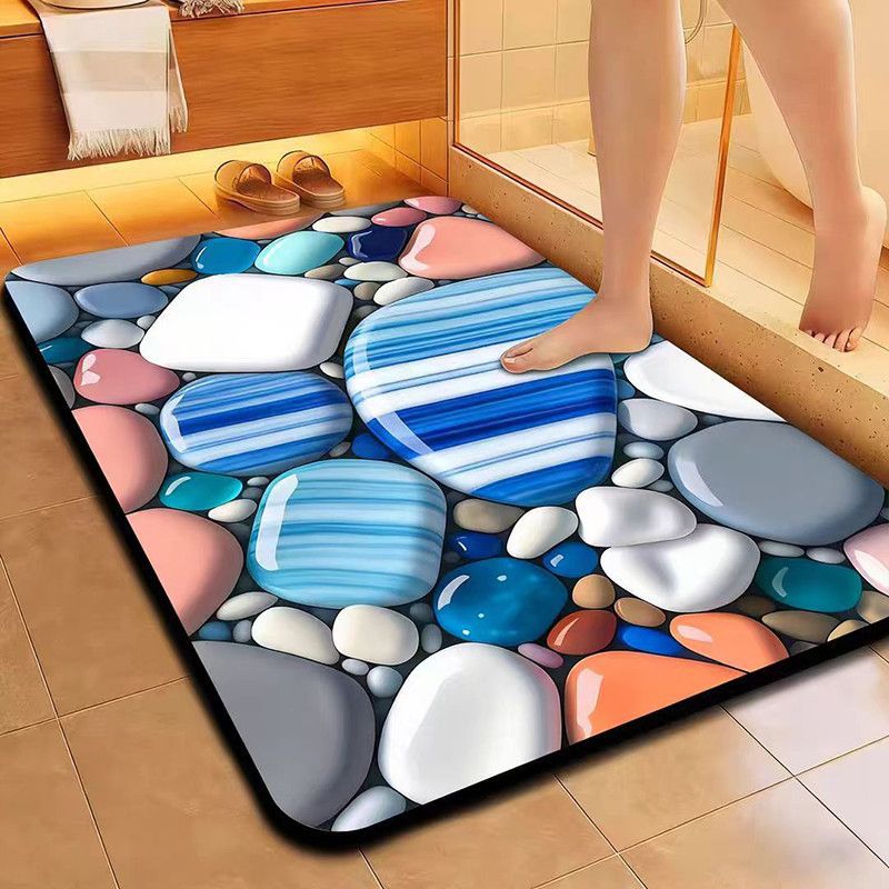 Artistic Floral Bath Mat