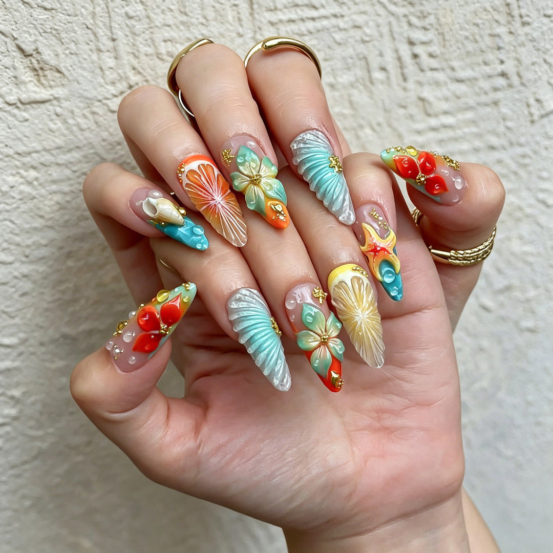 Artistic 3D Decorative Press-On Nail Set Kalsten