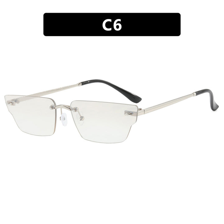 Women's geometric sunglasses with delicate frame and transparent lenses Kalsten