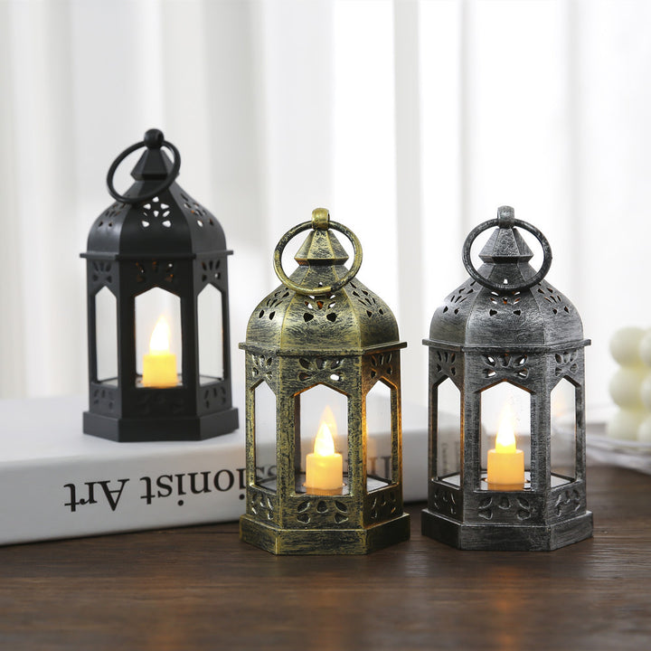 Moroccan Style Hexagonal Metal LED Lantern Kalsten