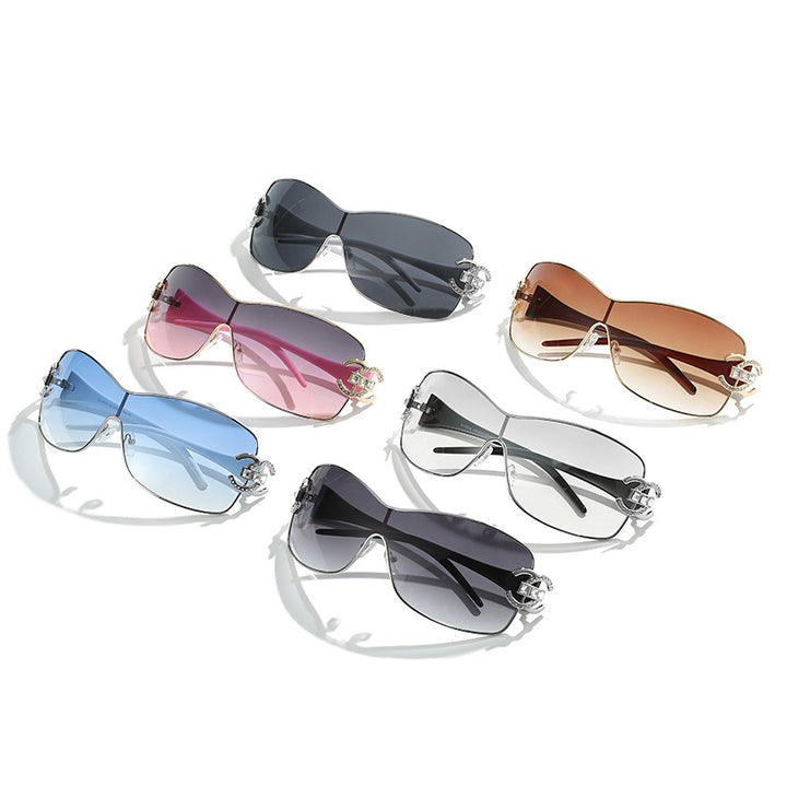 Fashionable Oversized Shield Sunglasses Kalsten