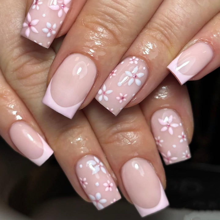 Artful Nail Extensions with Floral Designs Kalsten