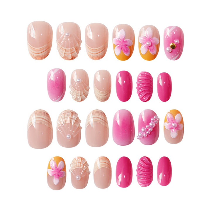 Artistic Shell-Inspired Press-On Nail Set Kalsten