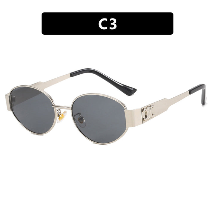 Ladies fashionable sunglasses in an elegant oval design with a sturdy metal frame Kalsten