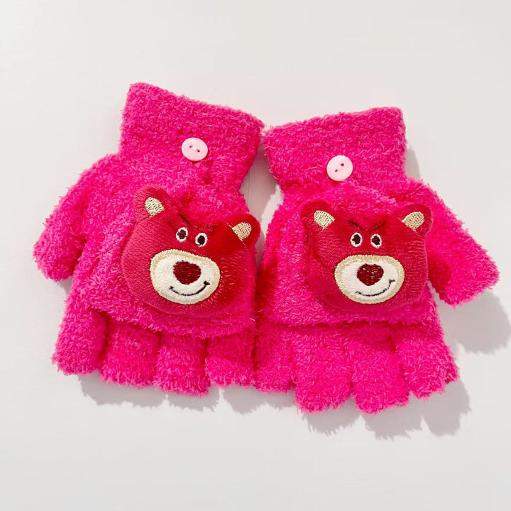 Children's Playful Bear-Themed Fingerless Gloves Kalsten