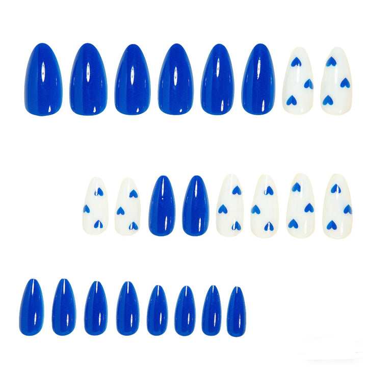 Stylish Long Stiletto Nail Art Tips with Heart Accents Kalsten