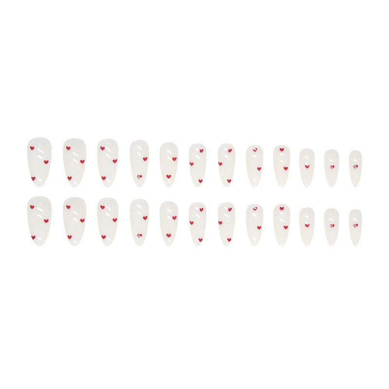 Heart-Embellished Press-On Nail Designs Kalsten