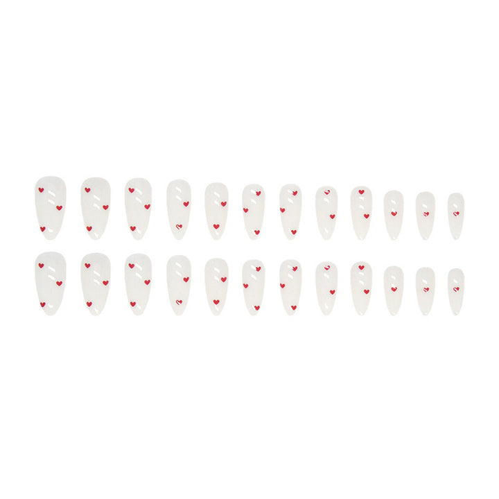 Heart-Embellished Press-On Nail Designs Kalsten