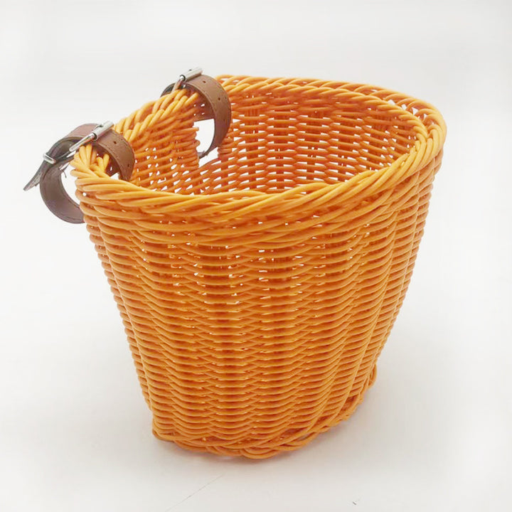 Decorative Woven Storage Basket with Leather Handles Kalsten