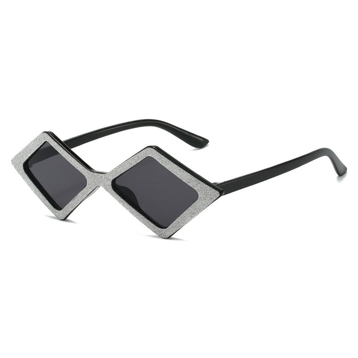 Ladies futuristic, geometric sunglasses with glittering frame Kalsten