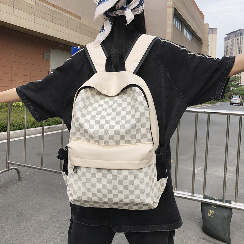 Stylish Checked Pattern Backpack Kalsten