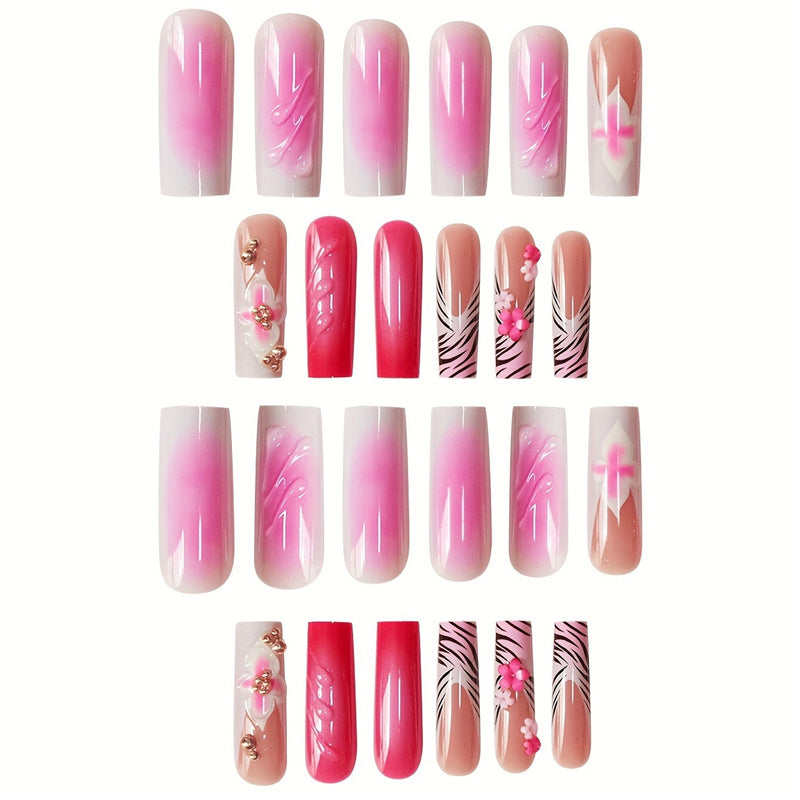 Decorative Floral Press-On Nail Extensions Kalsten