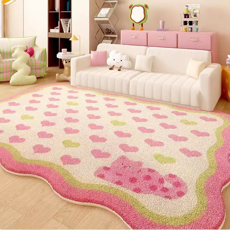 Floral Pattern Playful Area Rug