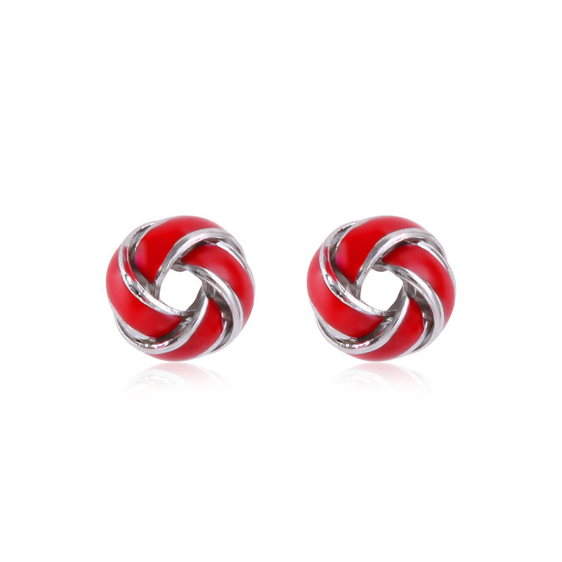 Women's star-shaped enamel earrings with USA flag motif and gold-plated fish Kalsten