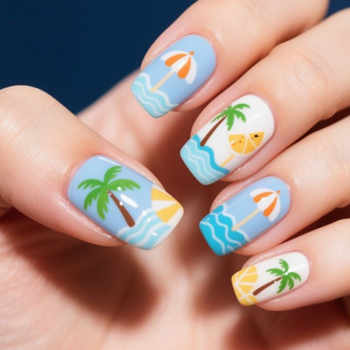 Beach-Themed Decorative Nail Art Kalsten