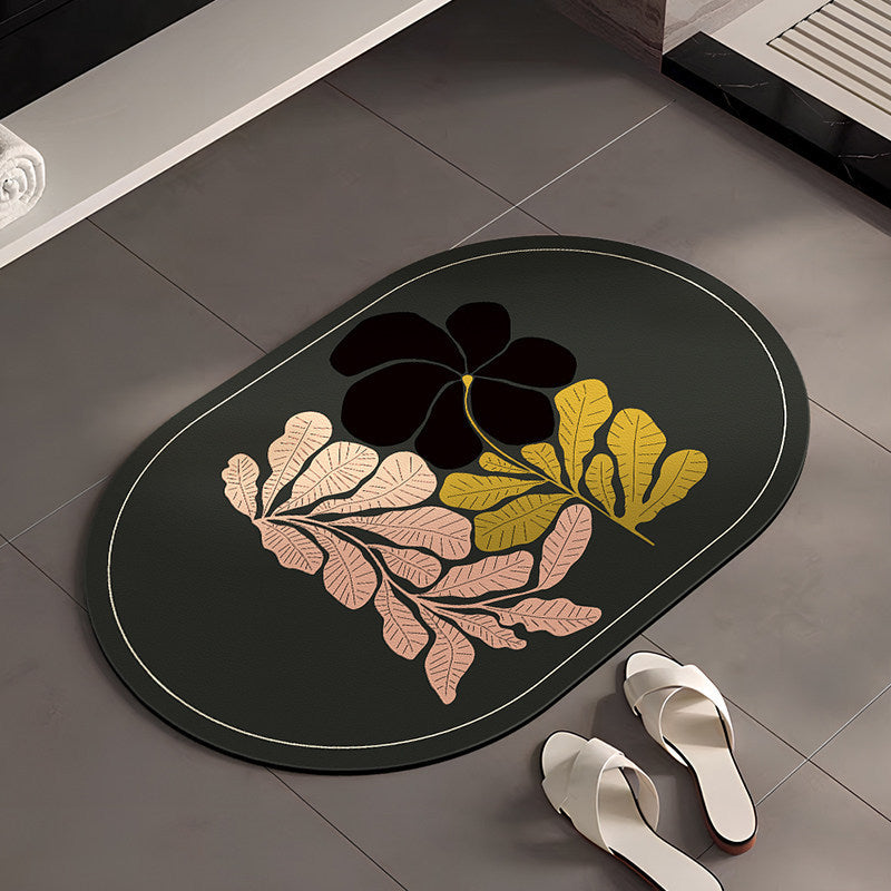 Stylish Floral-Themed Bathroom Mat