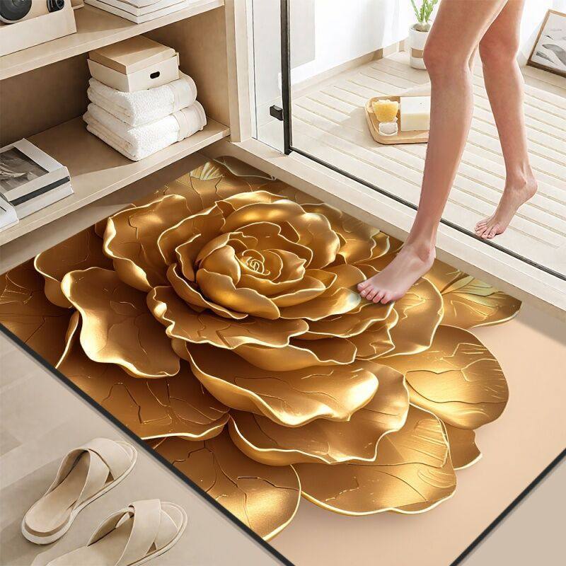 Elegant Lotus Flower Bath Mat Kalsten